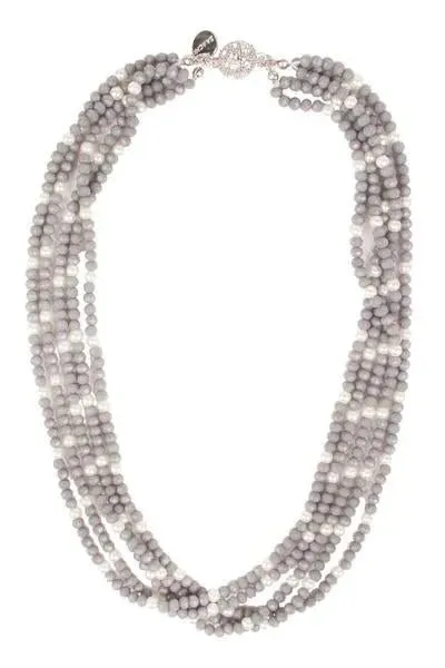 Short Crystal Pearl Necklace