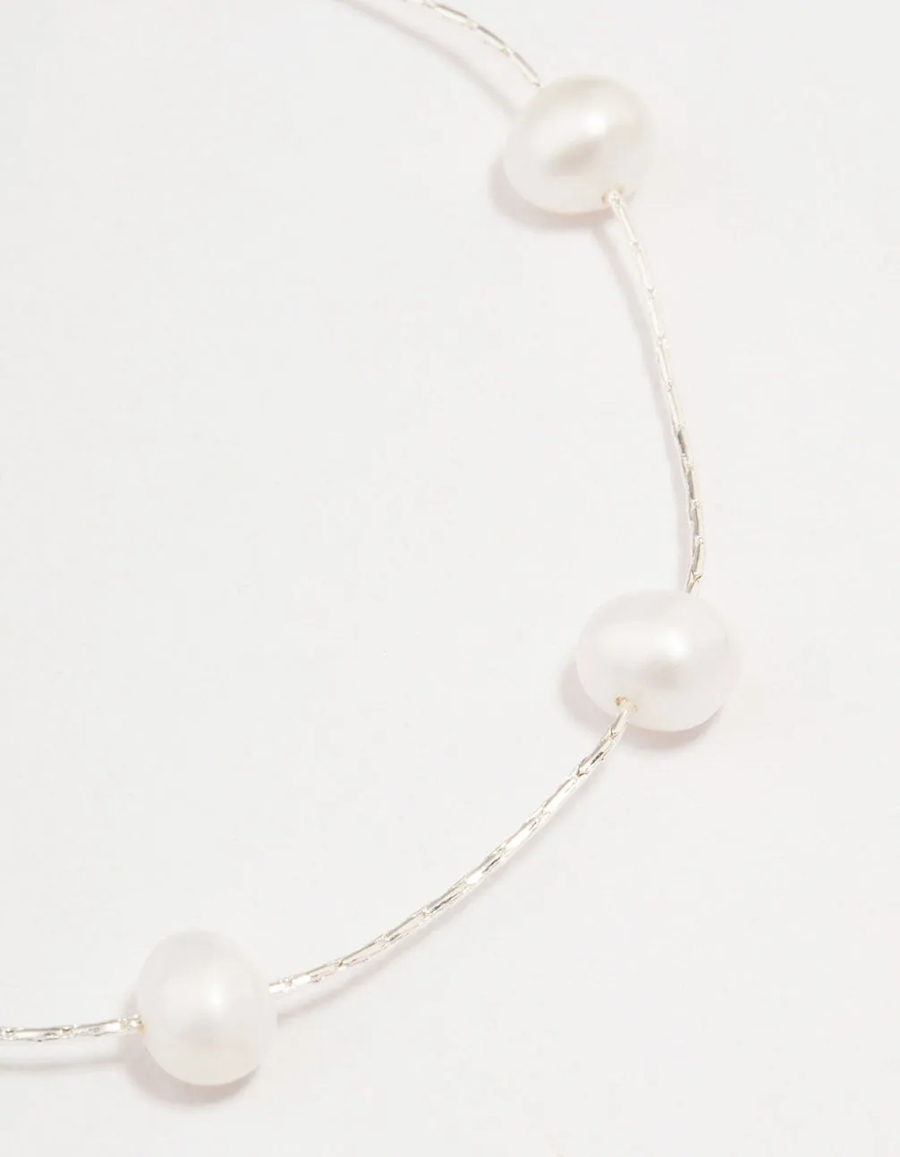 Silver Plated Freshwater Pearl Dotted Bracelet