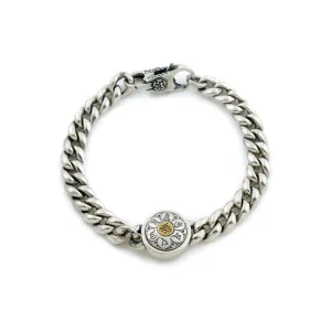 Silver x Brass Spinner Curb Link Bracelet