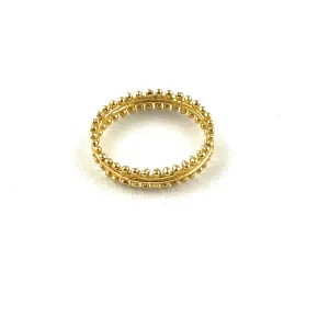 Simple Beaded Band in 18K Gold