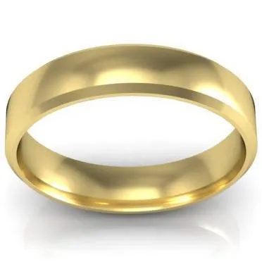 Simple Gold Bevel Ring 4mm