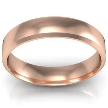 Simple Gold Bevel Ring 4mm