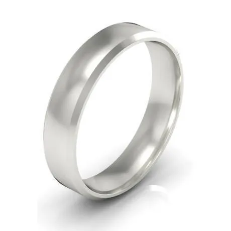 Simple Gold Bevel Ring 4mm