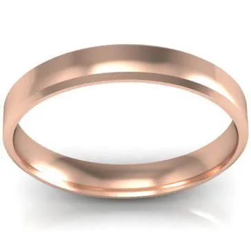 Simple Gold Beveled Ring 3mm