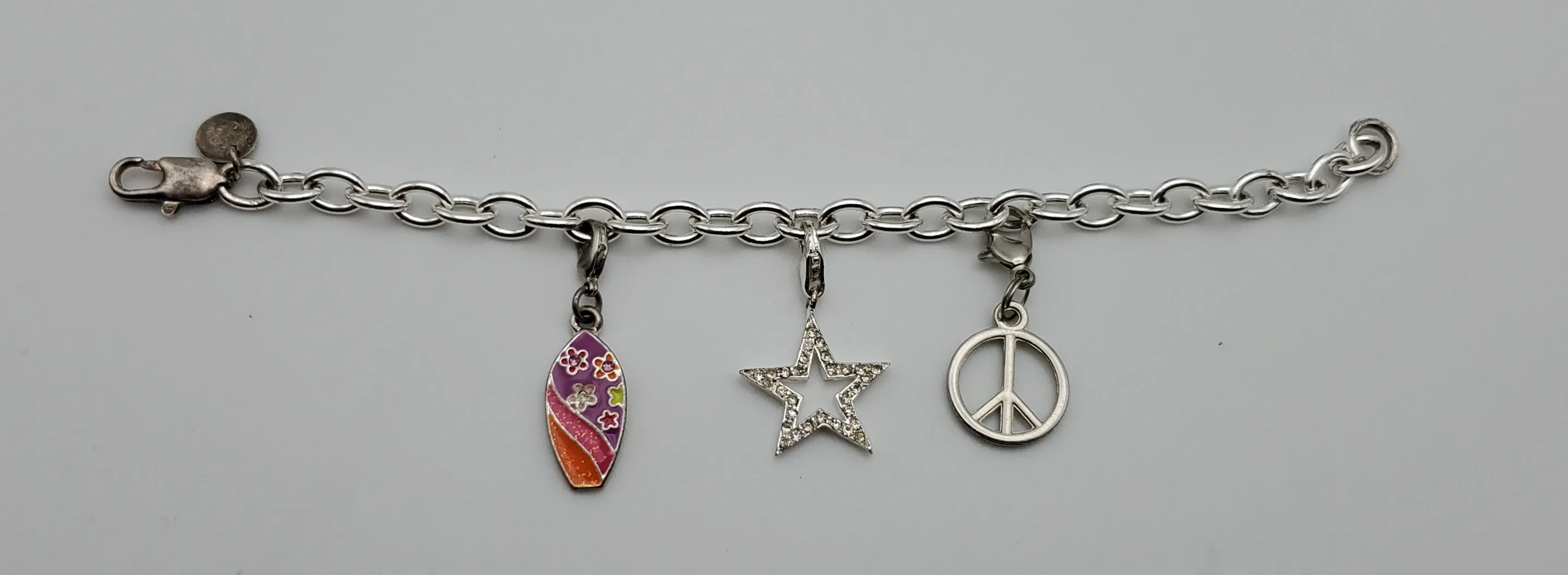 Sterling Silver Charm Bracelet - 6.5"