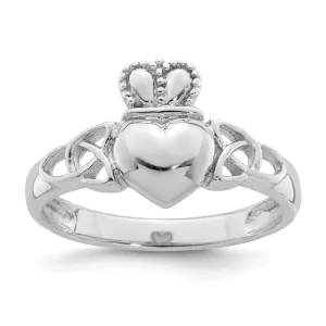 Sterling Silver Claddagh With Celtic Knots Ring