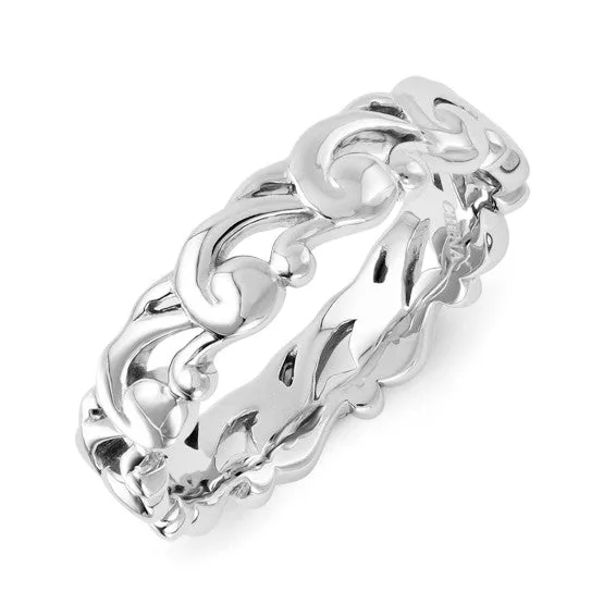 Sterling Silver Stackable Expressions Filigree Carved Band Ring