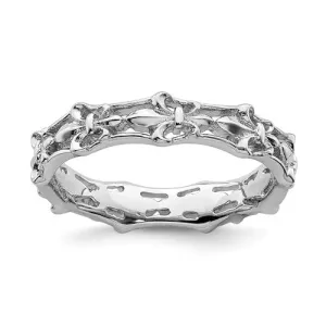 Sterling Silver Stackable Expressions Fleur De Lis Ring