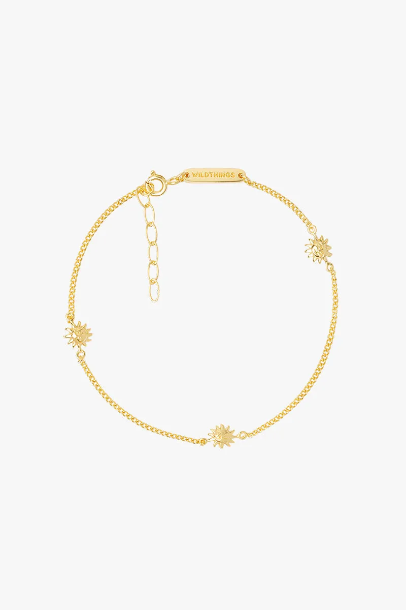 Sun Rays Bracelet Gold Plated