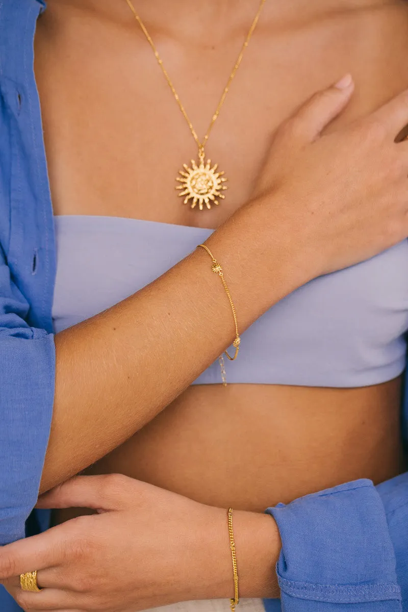 Sun Rays Bracelet Gold Plated