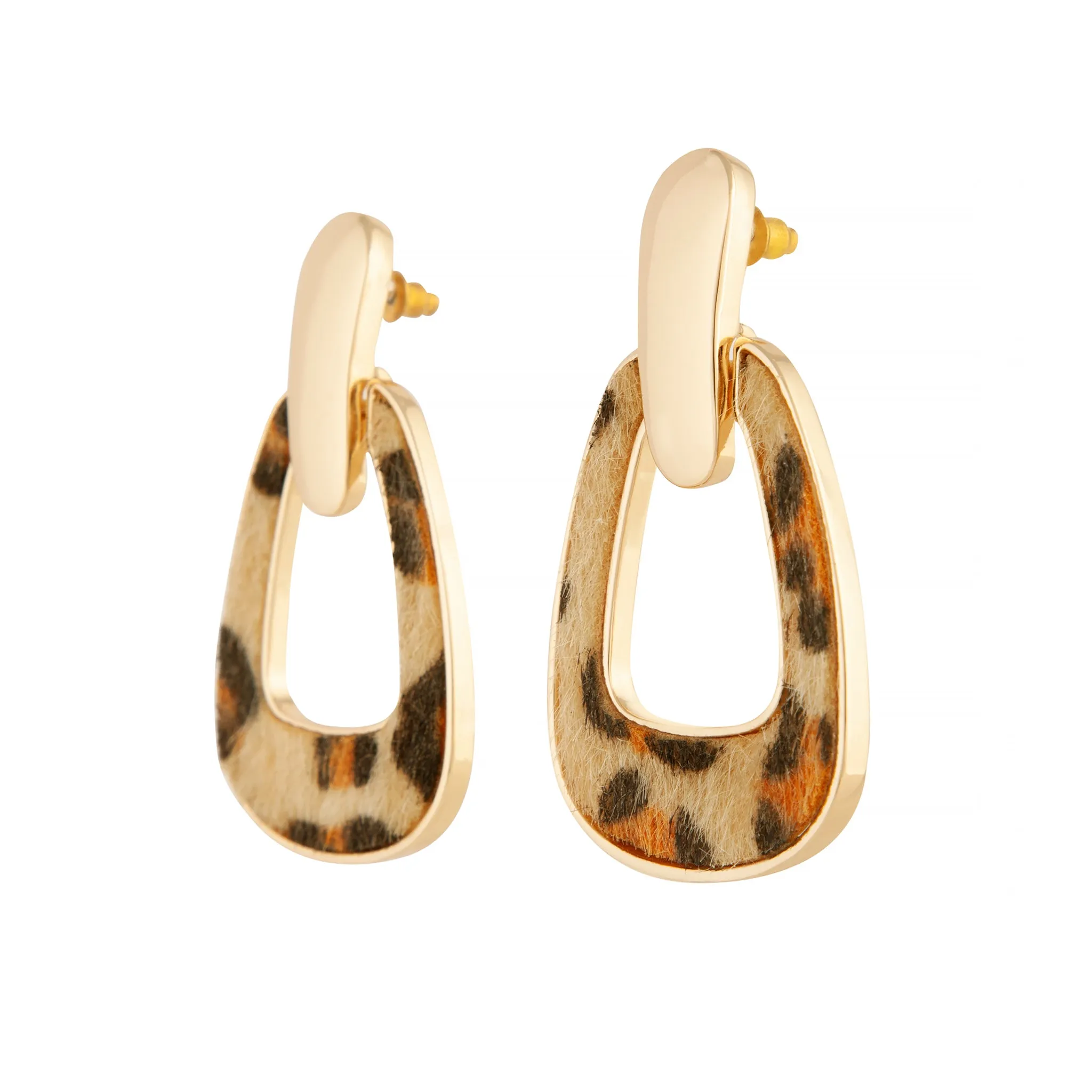 Textured Leopard Print Earrings