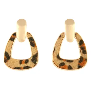 Textured Leopard Print Earrings