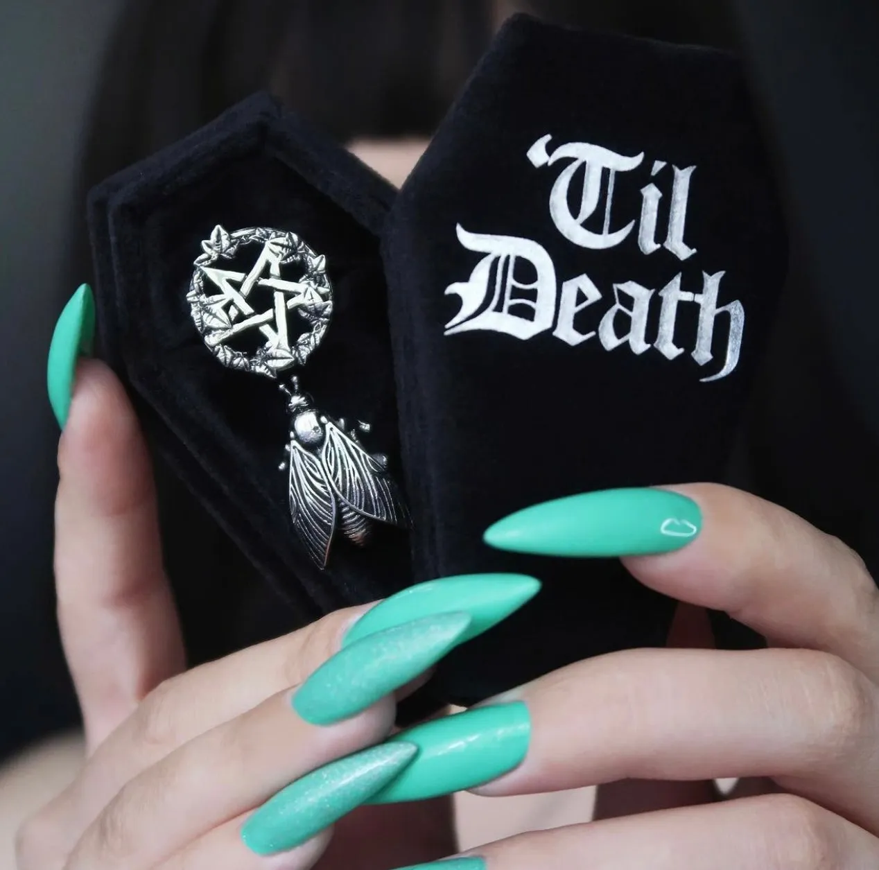 Til Death Coffin Engagement Ring Box