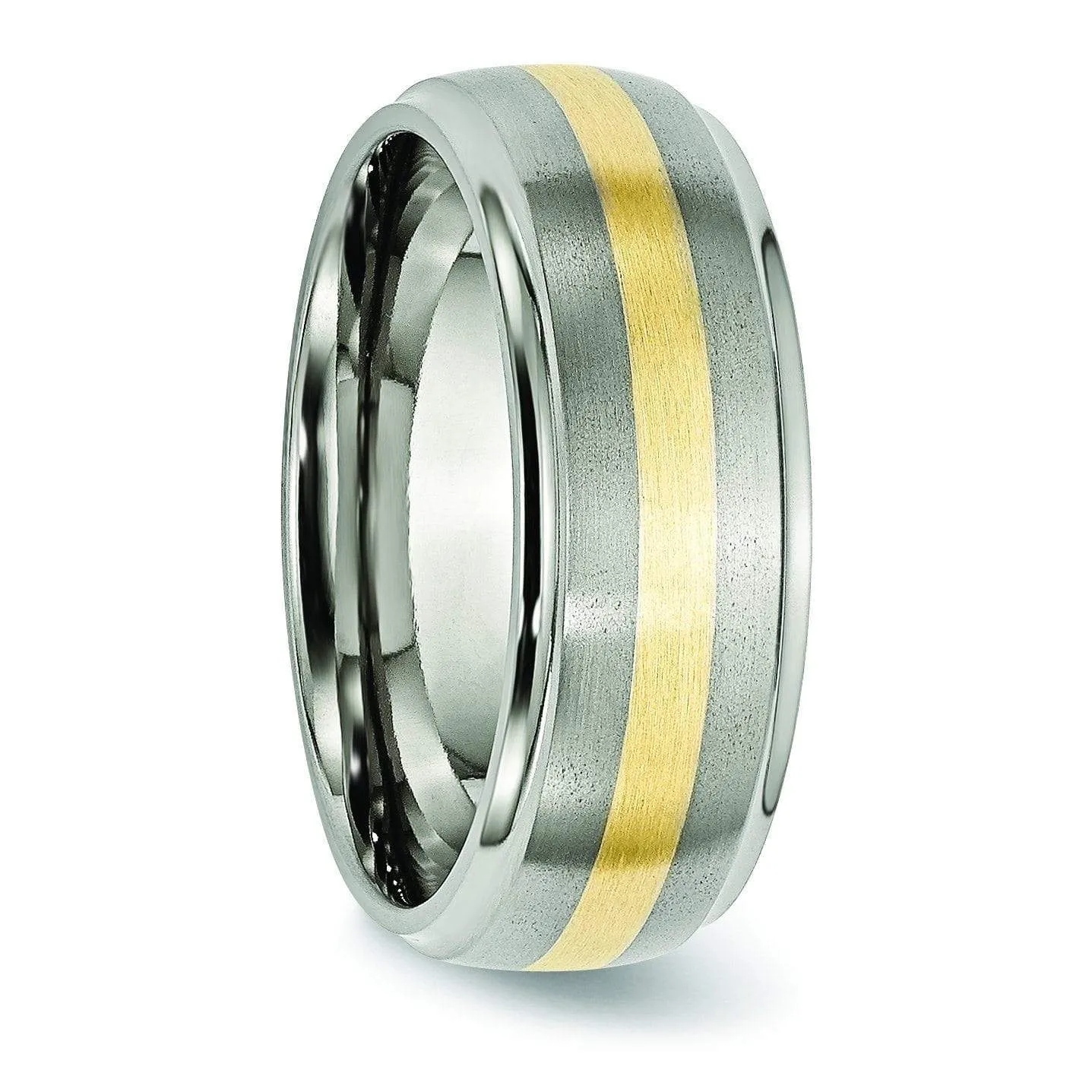 Titanium and Gold Mens Wedding Band