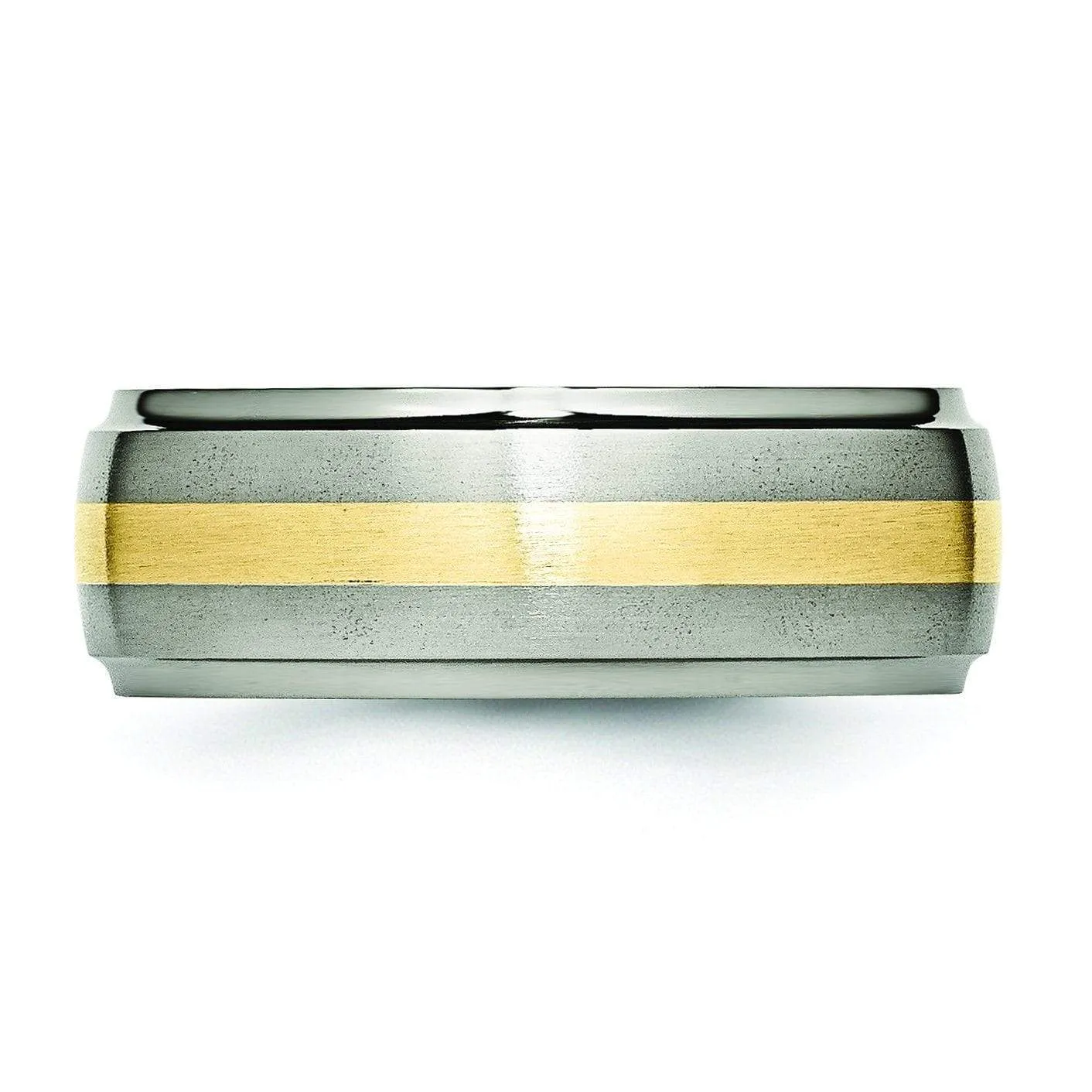 Titanium and Gold Mens Wedding Band