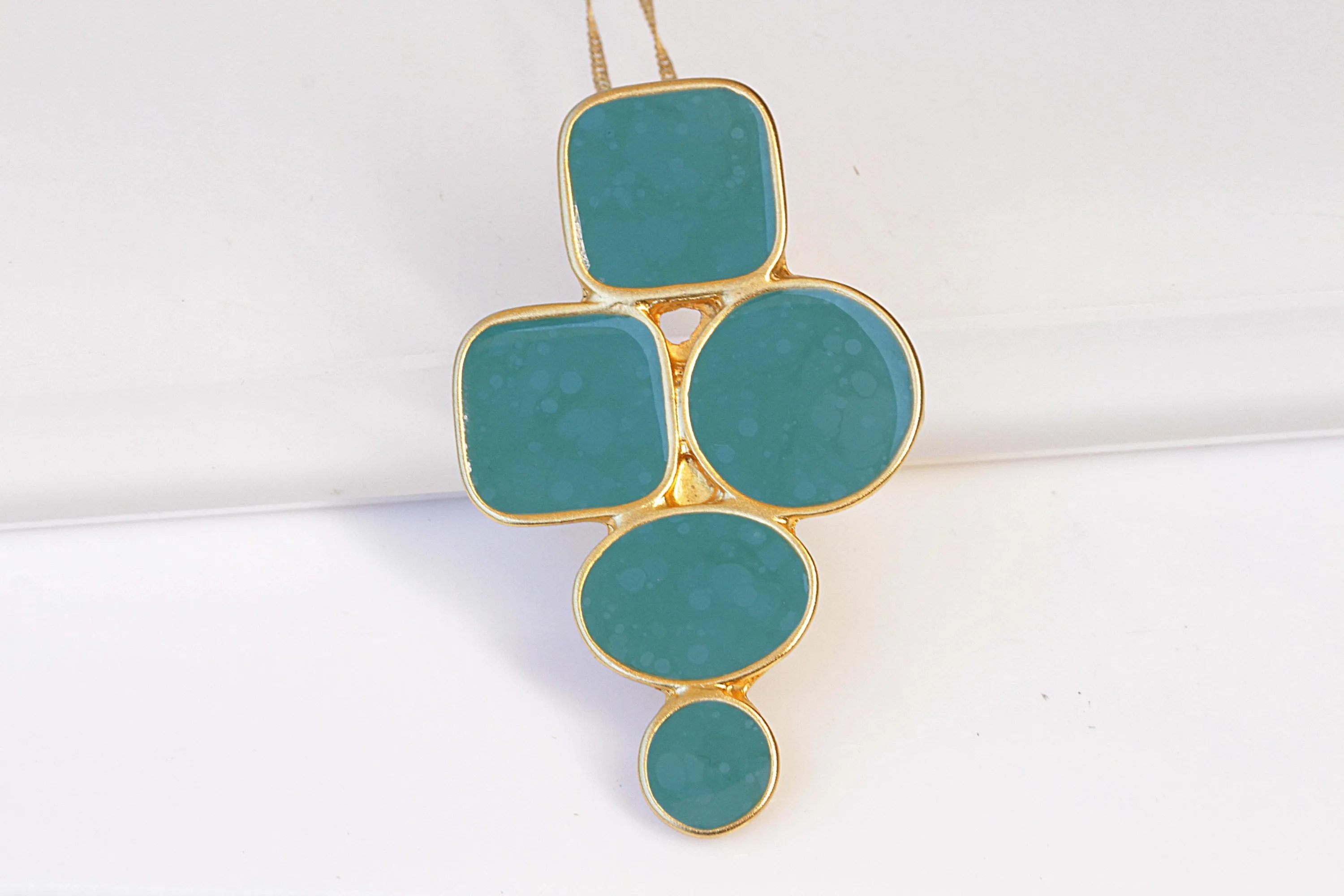 TURQUOISE ENAMEL NECKLACE