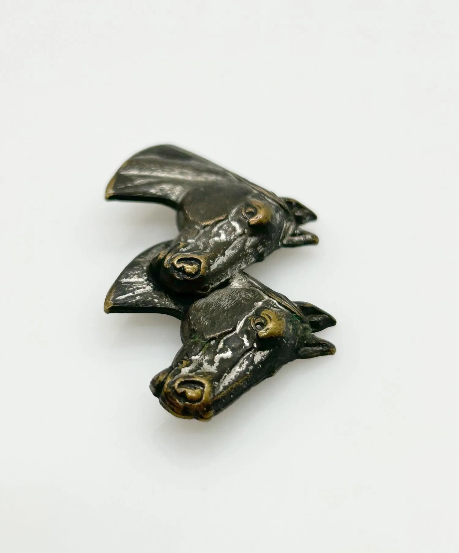 Vintage Brooch with Two Horse Profiles