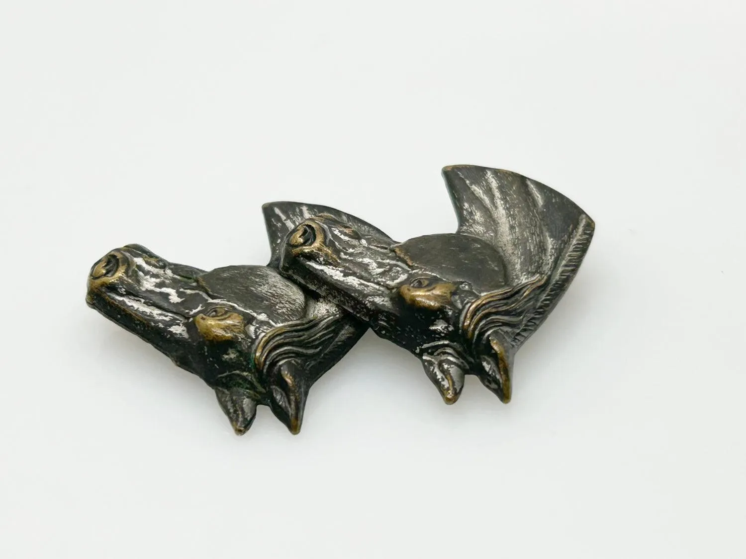 Vintage Brooch with Two Horse Profiles