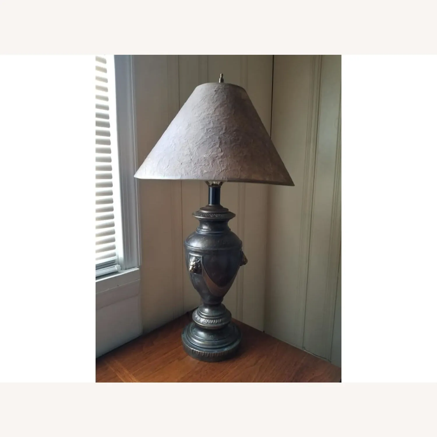 Vintage Neo-Classical Patinated Metal Table Lamp