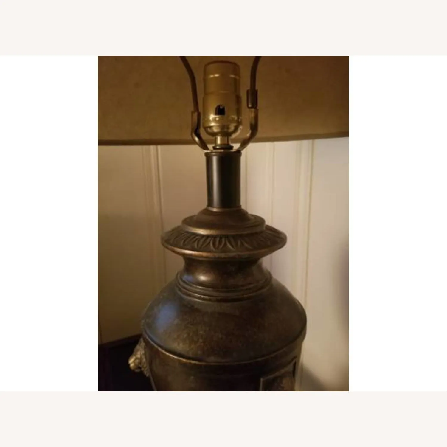 Vintage Neo-Classical Patinated Metal Table Lamp